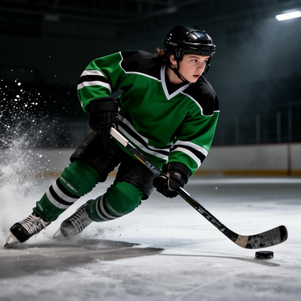 Pine City youth hockey player skating